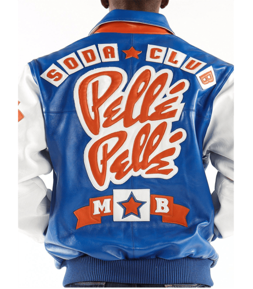 1978 Soda Club Pelle Pelle Blue Leather Bomber Jacket