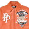 American Bruiser Men's Pelle Pelle Marc Buchanan Plush Orange Best Quality Leather Jacket