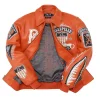 American Bruiser Men's Pelle Pelle Marc Buchanan Plush Orange Full Grain Leather Jacket