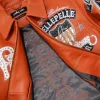American Bruiser Men's Pelle Pelle Marc Buchanan Plush Orange Genuine Leather Jacket
