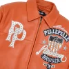 American Bruiser Men's Pelle Pelle Marc Buchanan Plush Orange Real Leather Jacket