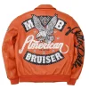 American Bruiser Men's Pelle Pelle Marc Buchanan Plush Orange Top Grain Leather Jacket