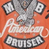 American Bruiser Pelle Pelle MB Plush Orange Leather Jacket For Men's