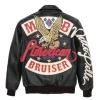 American Bruiser Pelle Pelle Men Marc Buchanan Plush Black Jacket