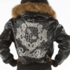 Black Leather Pelle Pelle Jacket with Fur Hood