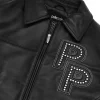 Black Pelle Pelle Stones Real Leather Jacket