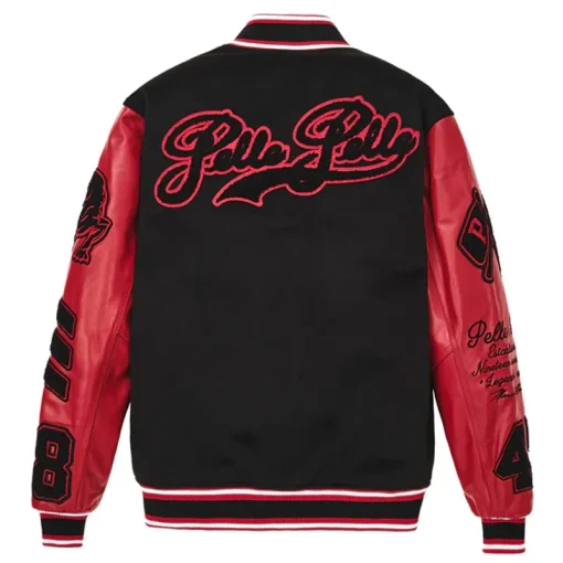 Black and Red Pelle Pelle World Famous Marc Buchanan 1978 Varsity Wool Jacket
