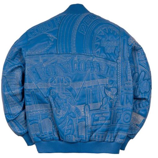 Blue Pelle Pelle Detroit Quilted Leather Jacket