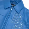 Blue Pelle Pelle Stones Genuine Leather Jacket