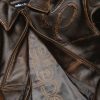 Classic Pelle Pelle Brown Abrasion Two Tone Real Leather Jacket