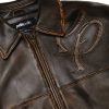 Classic Pelle Pelle Brown Abrasion Two Tone Top Grain Leather Jacket