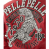 Come Out Fighting Pelle Pelle Tiger Red Leather Jacket