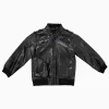 Kid's Pelle Pelle Black Multi Pocket Leather Jacket