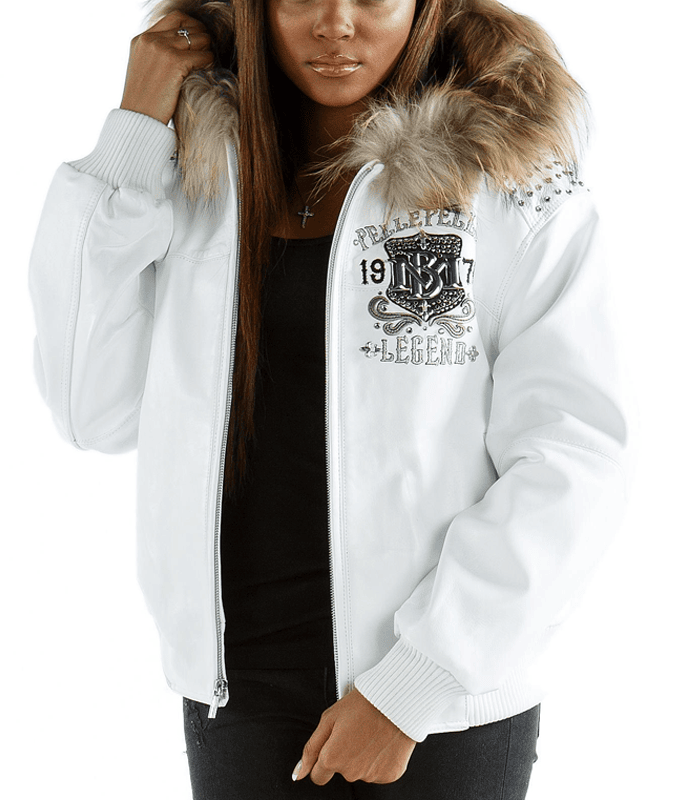 Ladies Pelle Pelle Live Like A Queen Die Like A Legend White Leather Jacket