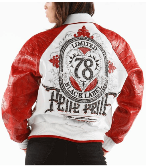 Limited 78 Pelle Pelle Marc Buchanan White and Red Leather Jacket