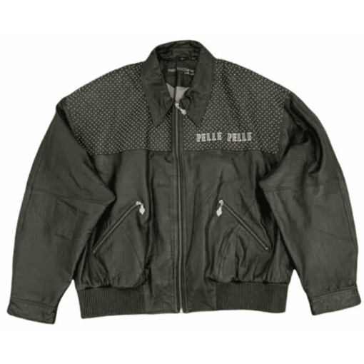 Marc Buchanan Pelle Pelle Gold Studded Black Jacket