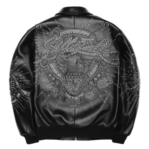 Men 47th Anniversary Pelle Pelle MB Black Genuine Leather Jacket