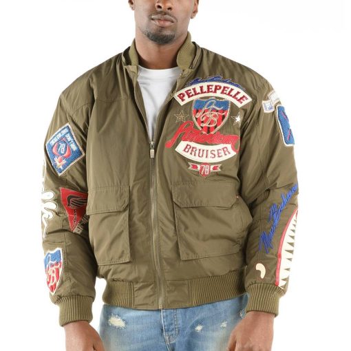 Men Pelle Pelle American Green Bruiser Jacket