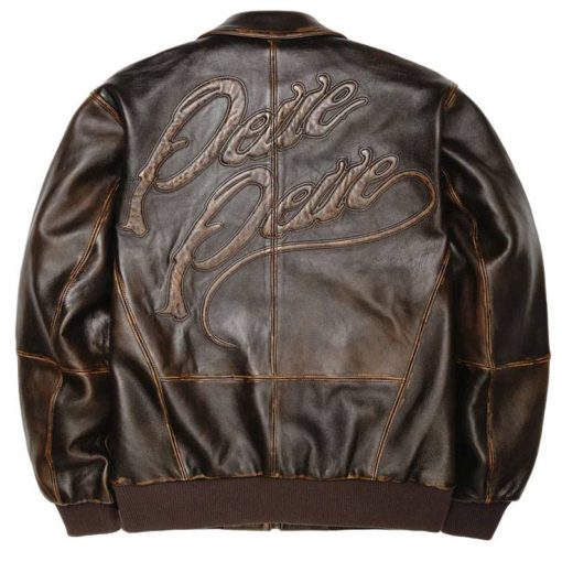Men Pelle Pelle Brown Abrasion Two Tone Genuine Leather Jacket