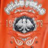 Men Pelle Pelle World Famous Marc Buchanan Orange Studded Jacket
