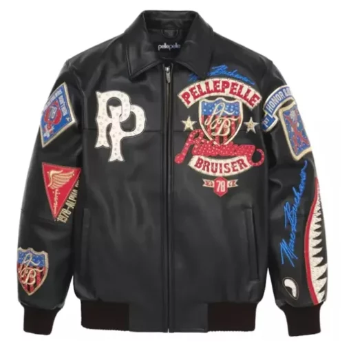 Men Pelle Pelle’s Marc Buchanan American Bruiser Plush Black Leather Jacket