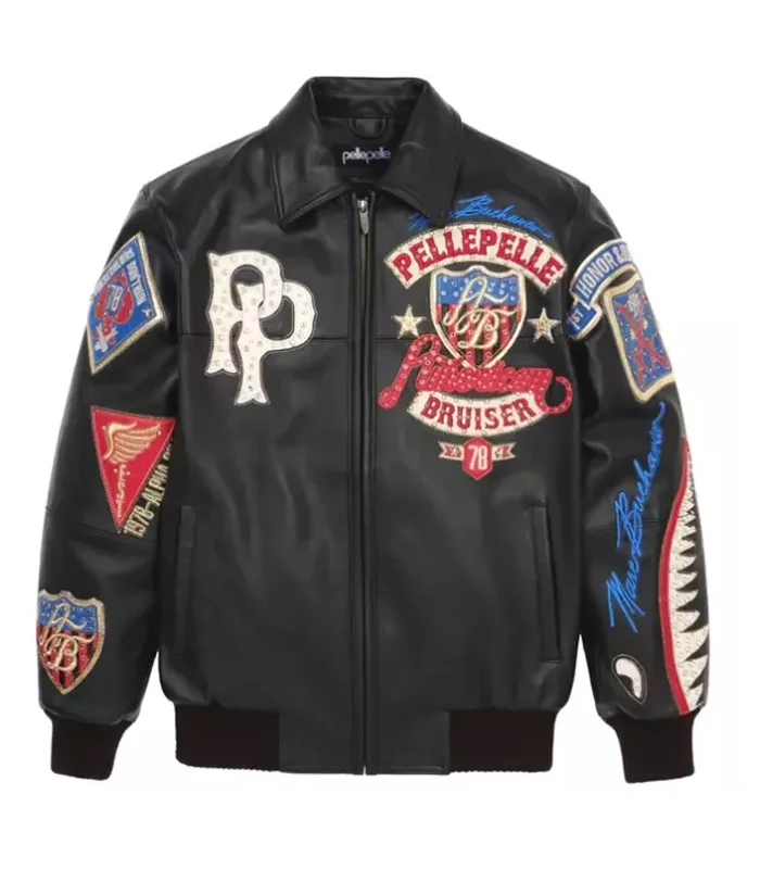 Men Pelle Pelle’s Marc Buchanan American Bruiser Plush Black Leather Jacket