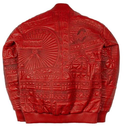 Men Red Pelle Pelle Chicago Quilted Jacket
