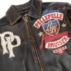 Men’s Marc Buchanan Pelle Pelle American Bruiser Distress Brown Full Grain Leather Jacket
