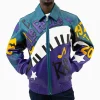 Men’s Pelle Pelle 50 Years of Hip Hop Rap Blue Leather Jacket