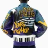 Men’s Pelle Pelle 50 Years of Hip Hop Rap Blue Real Leather Jacket