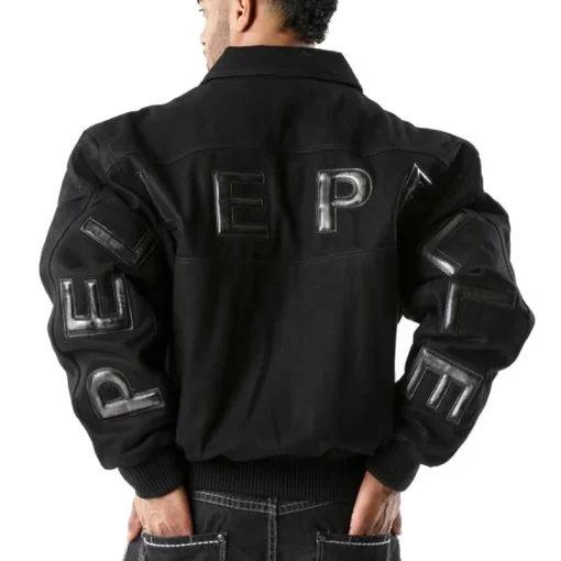 Men's Pelle Pelle All Black Wool Jacket