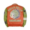 Mens Pelle Pelle Chief Keef Men's Orange and Green Leather Jacket