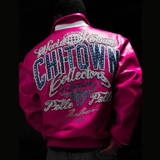 Men’s Pelle Pelle MB Chi-Town Collector Series 1978 Pink Full Grain Leather Jacket
