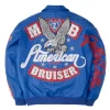 Men's Pelle Pelle Marc Buchanan American Bruiser Plush Blue High Best Leather Jacket