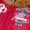 Men's Pelle Pelle Marc Buchanan American Bruiser Plush Red Fur Hooded Genuine Leather Jacket