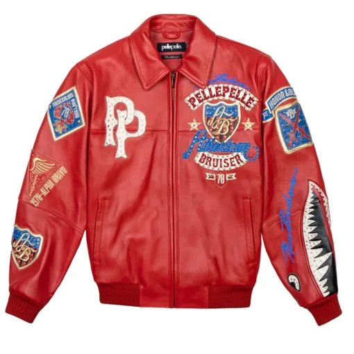 Men's Pelle Pelle Marc Buchanan American Bruiser Plush Red Leather Jacket