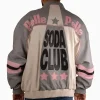 Men's Pelle Pelle Throwback Soda Club Grey and Ivory Leather Jacket