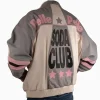 Men's Pelle Pelle Throwback Soda Club Grey and Ivory Real Leather Jacket