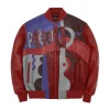 Men’s Pelle Pelle Vintage Red and Purple Picasso Genuine Leather Jacket