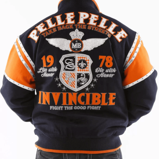 Navy Orange Pelle Pelle Invincible Wool Jacket