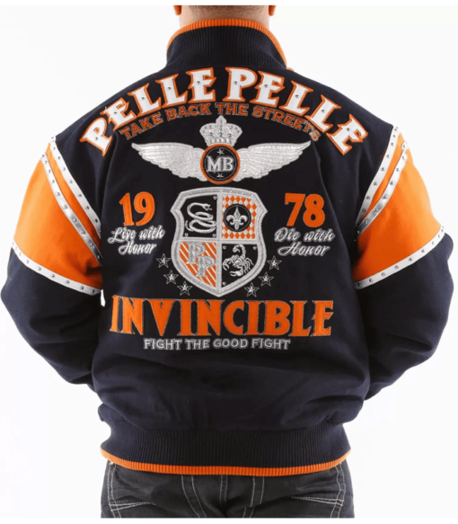 Navy Orange Pelle Pelle Invincible Wool Jacket