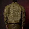 Olive Green Pelle Pelle NYC Boro Quilted Leather Jacket