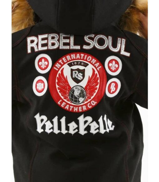 Pelle Pelle 1978 Black Fur Hooded Jacket Full
