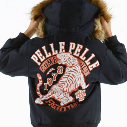 Alternative view of Pelle Pelle 1978 Flighting Navy Fur Kids Jacket