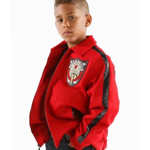 Pelle Pelle Kids Red and Black Leather Jacket