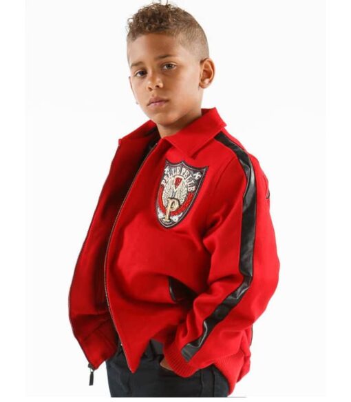 Pelle Pelle Kids Red and Black Leather Jacket