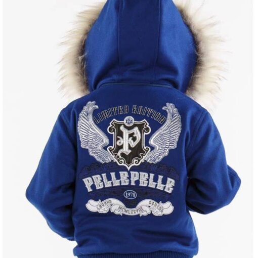 Pelle Pelle 1978 Legend Series Blue Fur Hooded Kids Jacket Back