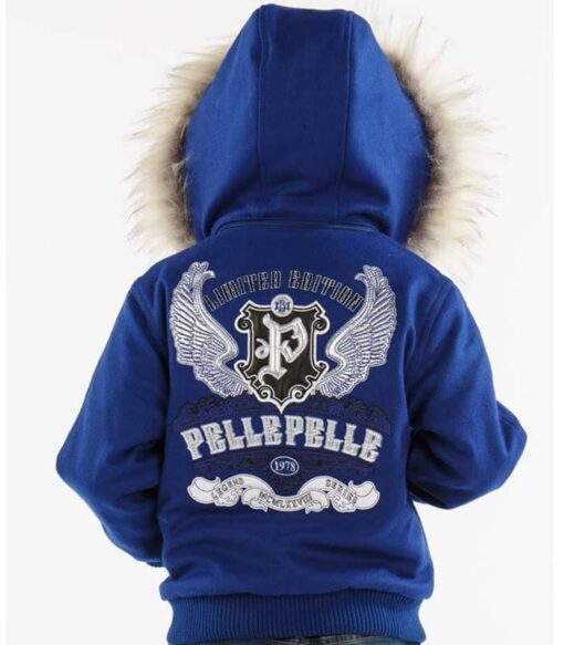 Pelle Pelle 1978 Legend Series Blue Fur Hooded Kids Jacket Back