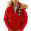 Pelle Pelle 1978 Red Fur Hooded Jacket