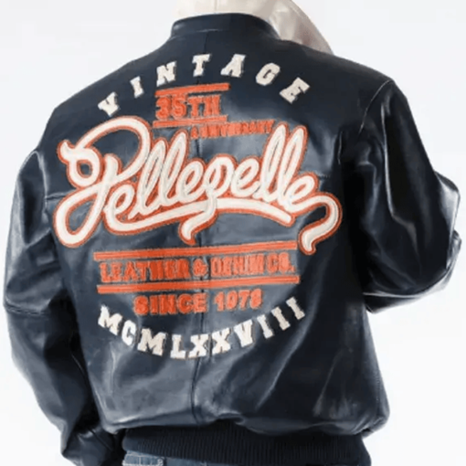 Pelle Pelle 35th Anniversary Leather Navy Blue Jacket